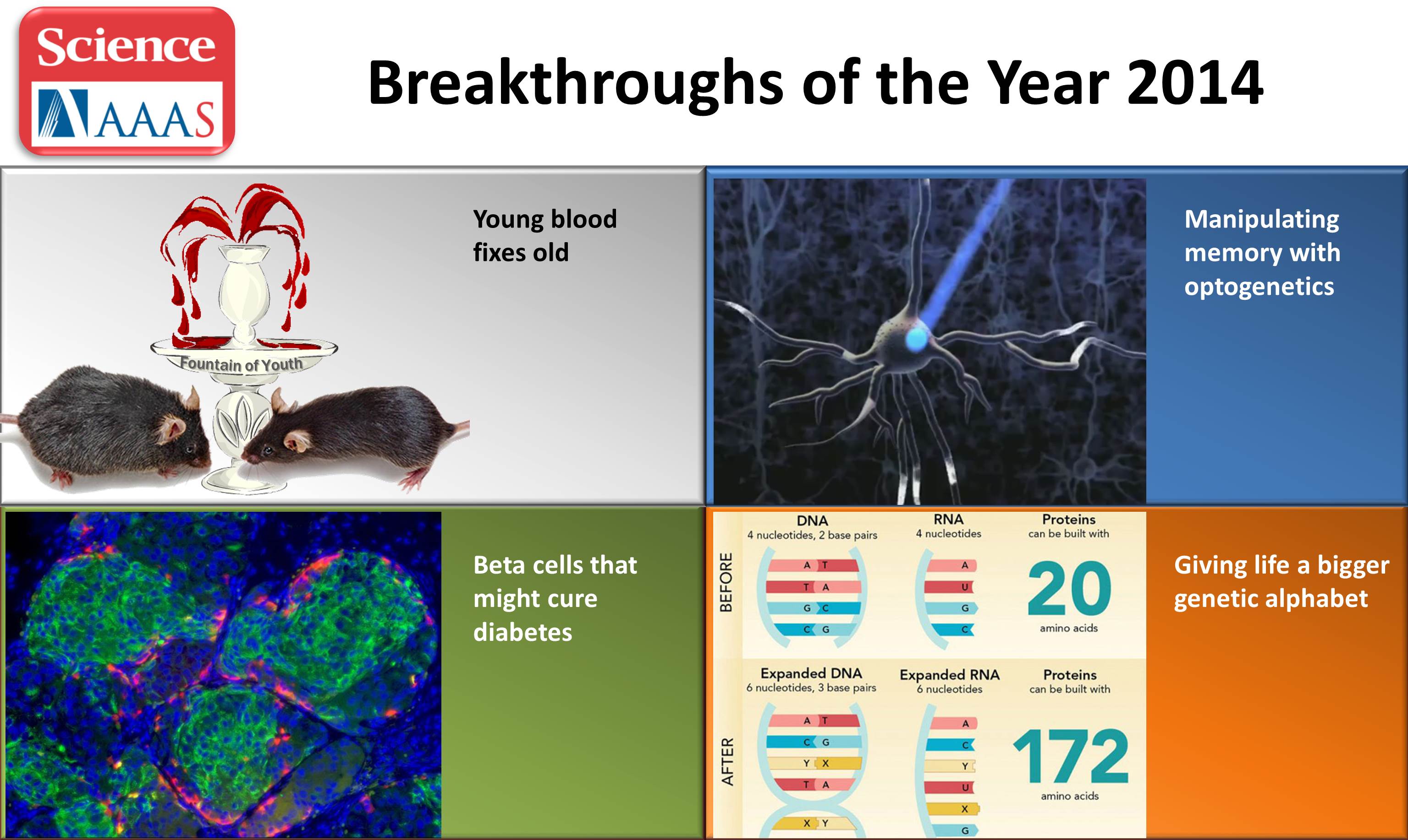 NIH-funded AAAS/Science Editors' Choice for 2014 Breakthroughs of the Year