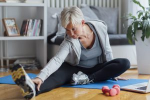 Mature woman doing moderate exercise