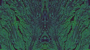 green and blue, fractal-like patterns